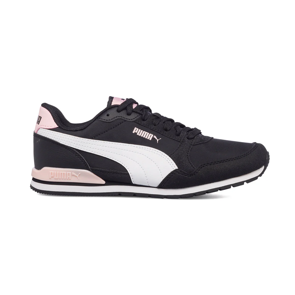 Scarpe da ginnastica nere da ragazza con logo laterale Puma ST Runner v3 NL Jr
