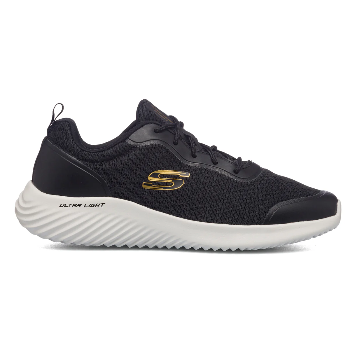 Scarpe da ginnastica nere da uomo con sottopiede Memory Foam Skechers Bounder