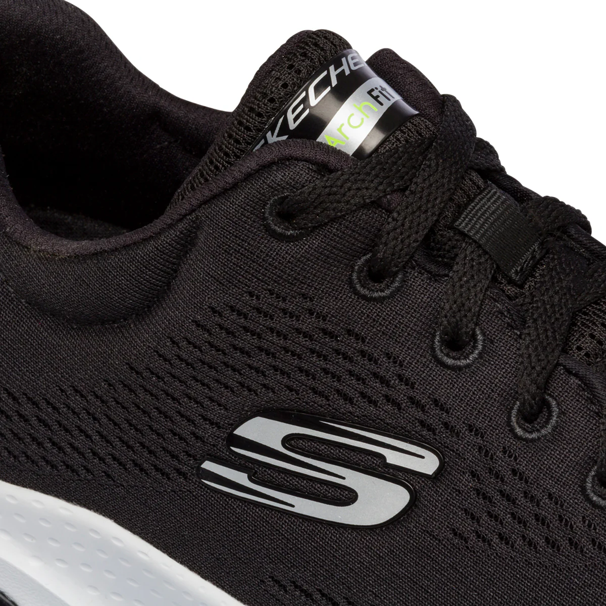 Scarpe da ginnastica nere da uomo in tessuto mesh con soletta Air-Cooled Skechers Arch-Fit - Image 6