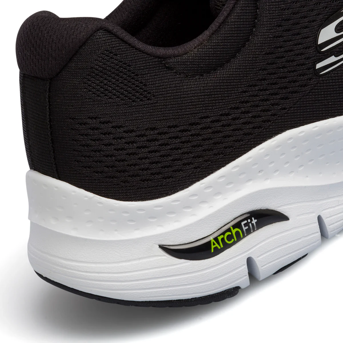 Scarpe da ginnastica nere da uomo in tessuto mesh con soletta Air-Cooled Skechers Arch-Fit - Image 7