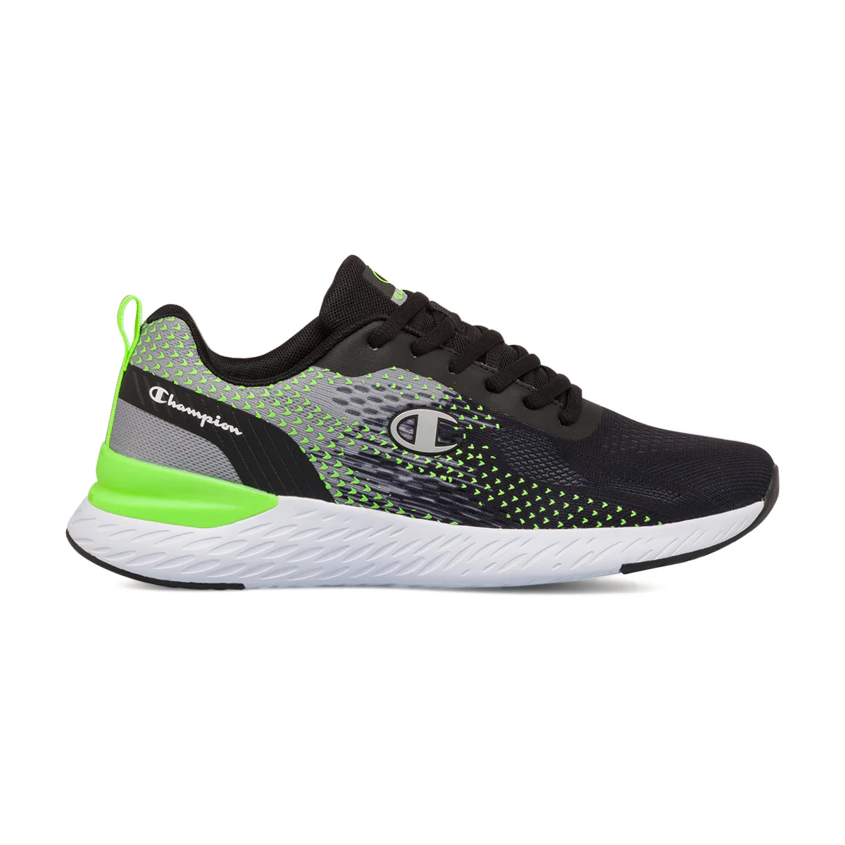 Scarpe da ginnastica nere e grigie da uomo con dettagli verdi Champion Bold 3