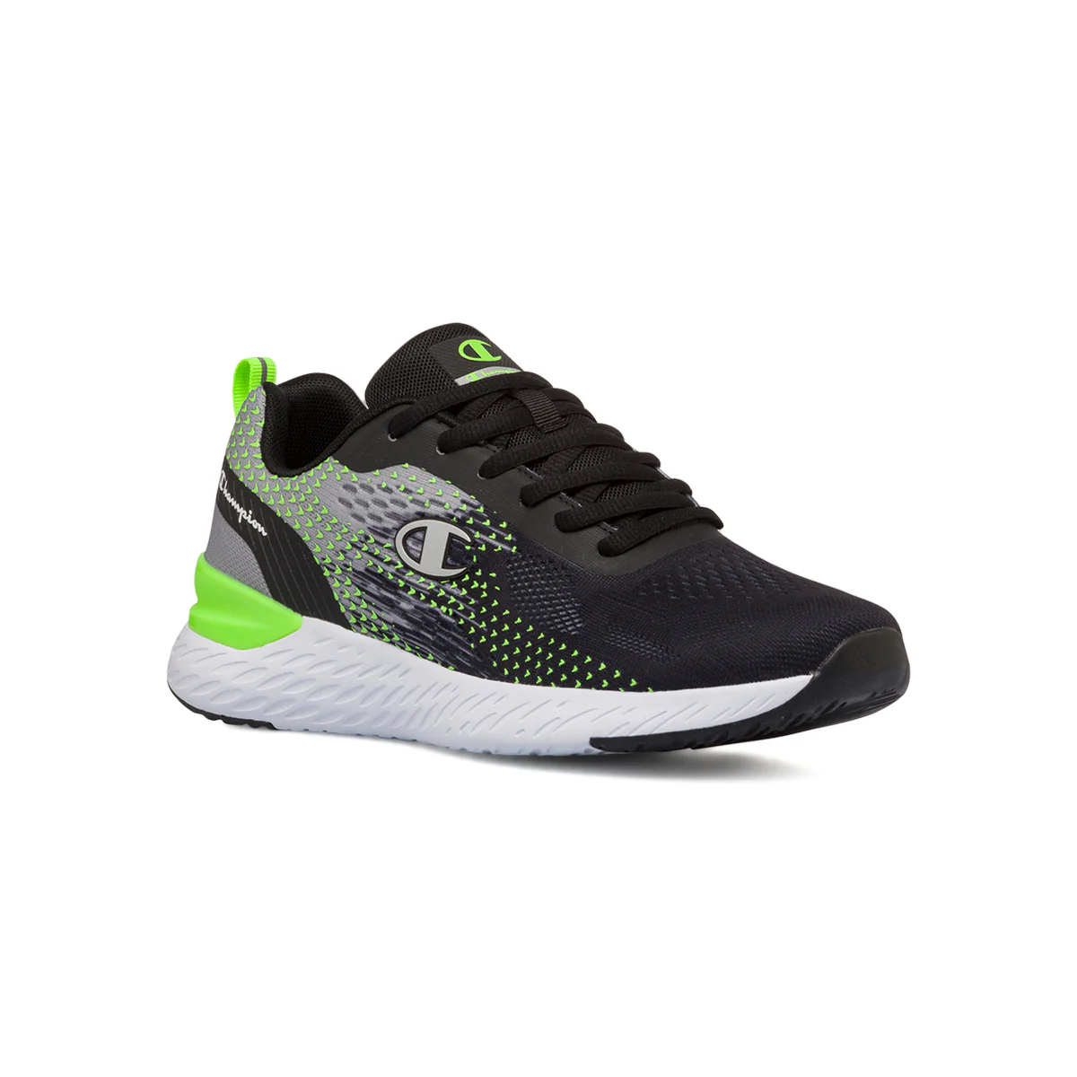 Scarpe da ginnastica nere e grigie da uomo con dettagli verdi Champion Bold 3 - Image 2