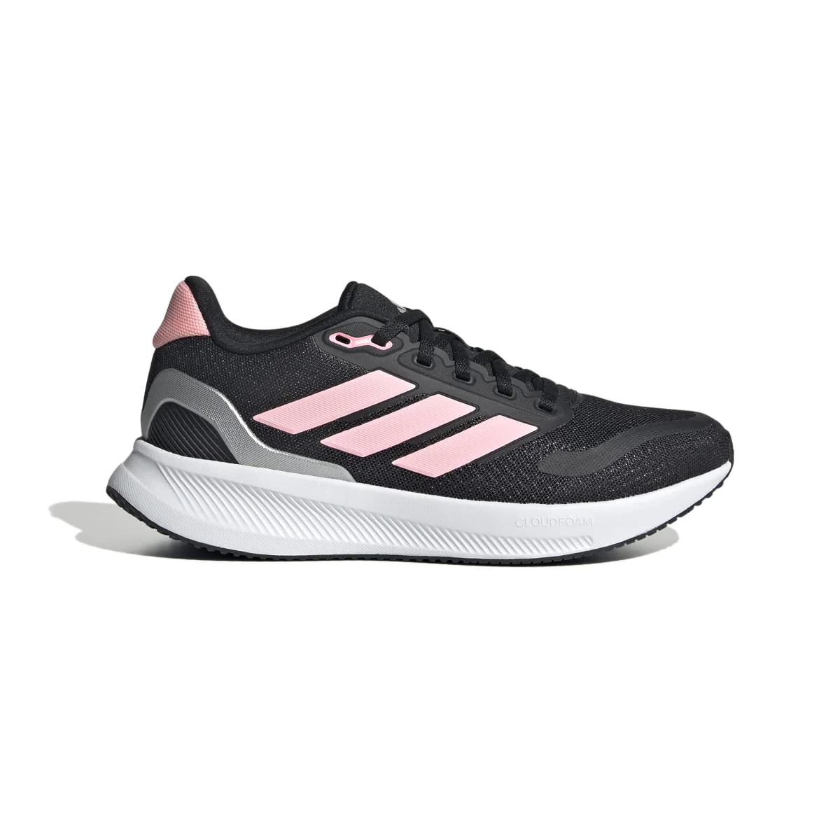 Scarpe da ginnastica nere e rosa da ragazza con logo adidas Runfalcon 5