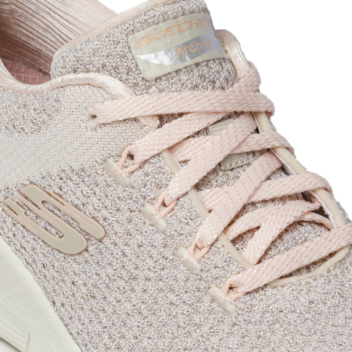 Scarpe da ginnastica rosa da donna in tessuto mesh con soletta Air-Cooled Skechers Arch-Fit - Image 6