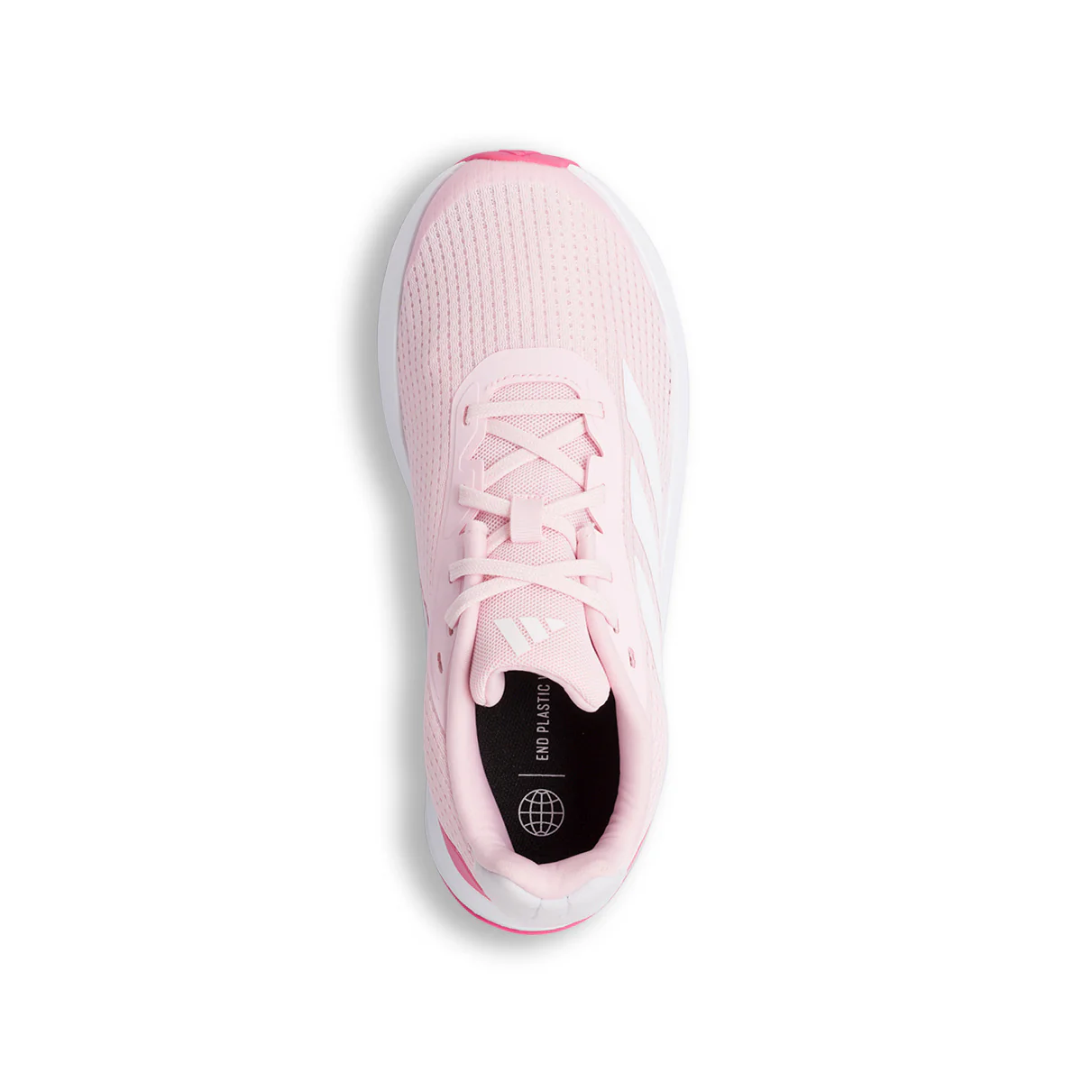 Scarpe da ginnastica rosa da ragazza con strisce laterali bianche e dettagli fucsia adidas Duramo SL - Image 7