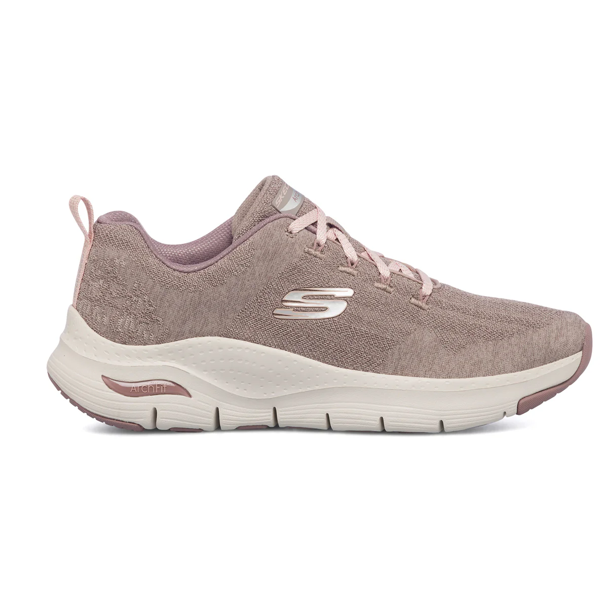 Scarpe da ginnastica taupe da donna con soletta Arch-Fit Skechers Comfy Wave