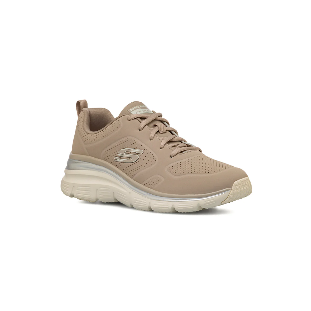 Scarpe da ginnastica taupe da Donna in memory foam Skechers Fashion Fit - Image 2