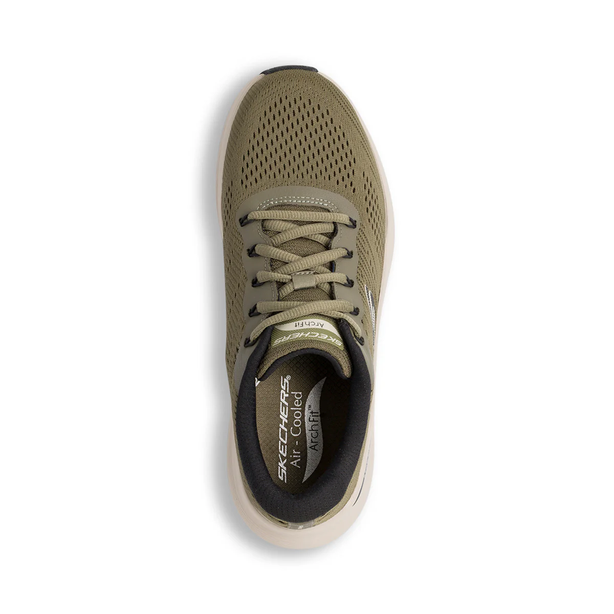 Scarpe da ginnastica verde militare da Uomo Skechers Arch Fit con soletta memory foam - Image 5
