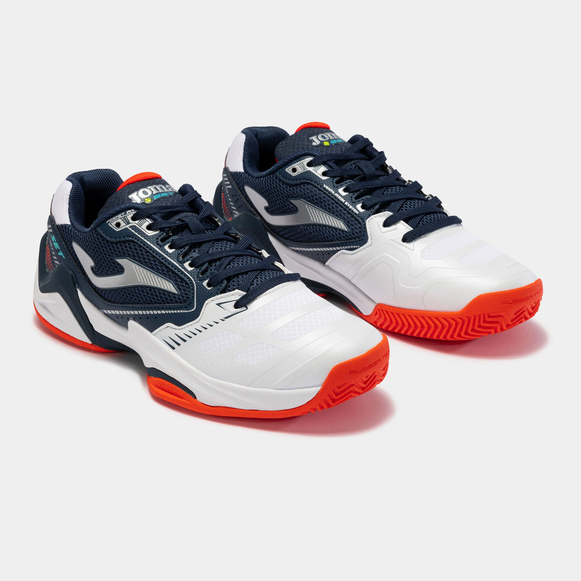 Scarpe da padel blu, bianco e arancione da uomo Joma T.Set