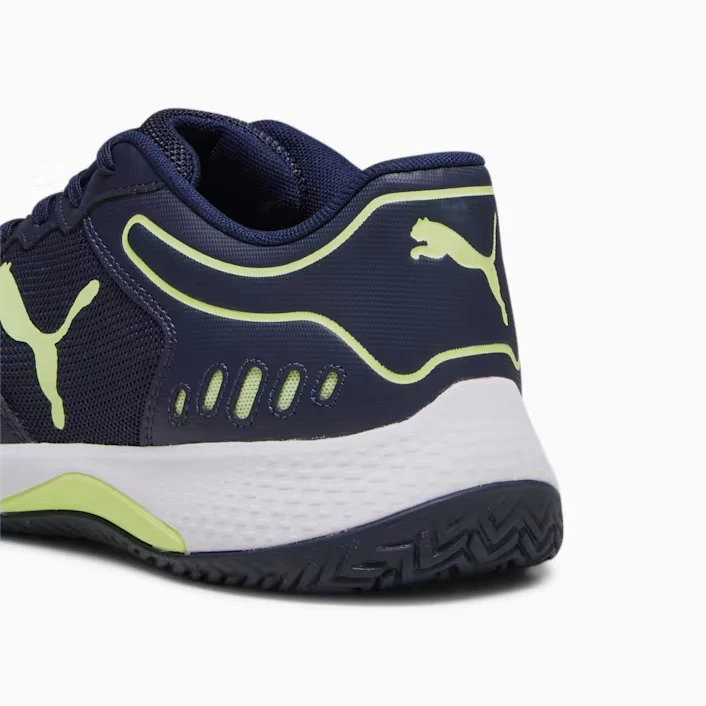 Scarpe da padel blu da uomo con dettagli gialli Puma Solarsmash RCT - Image 4