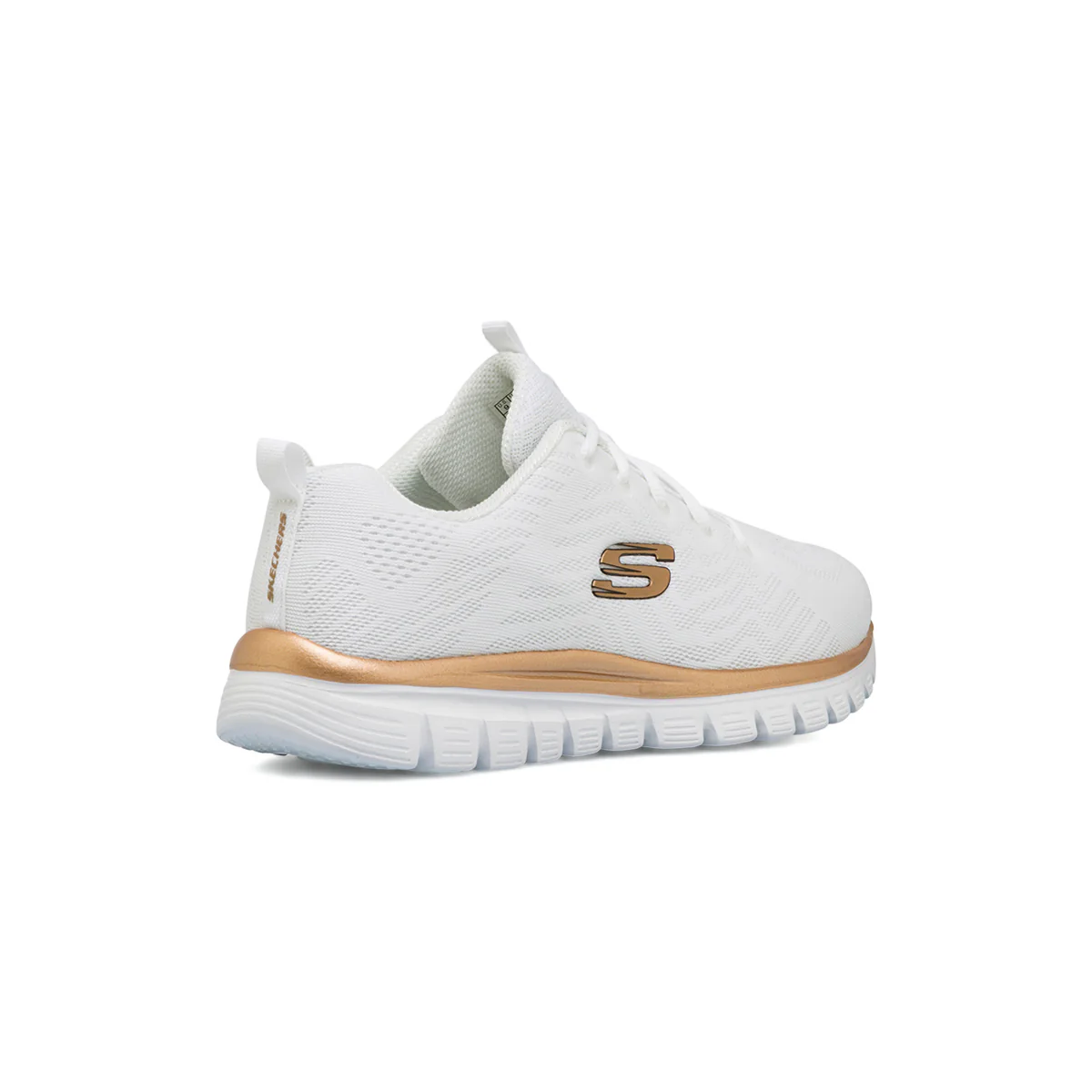 Scarpe da running bianche da Donna con logo dorato e Memory Foam Skechers - Image 3