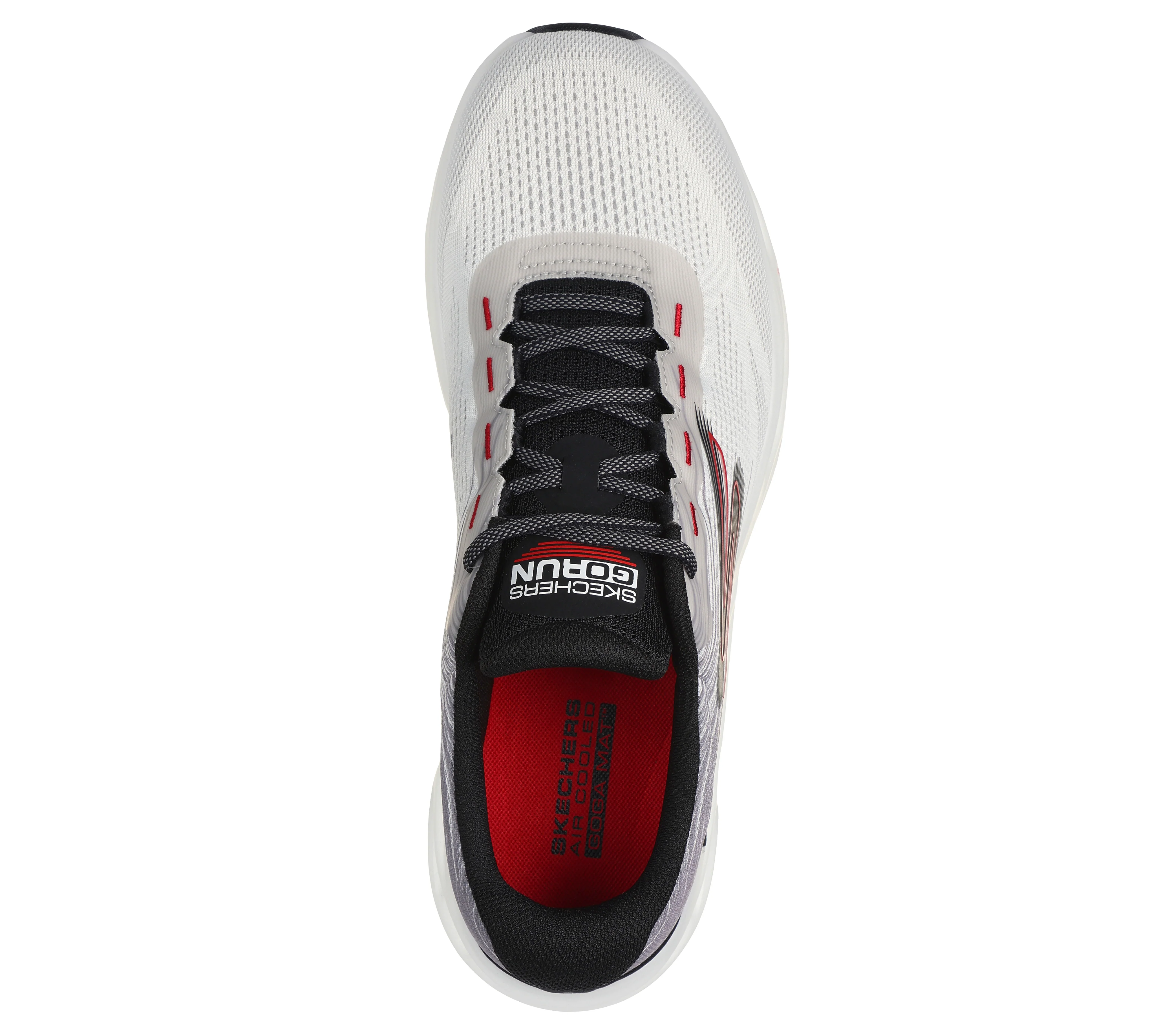Scarpe da running bianche e grigie da uomo con ammortizzazione Hyper Burst Skechers GO RUN Swirl Tech Speed - Image 3