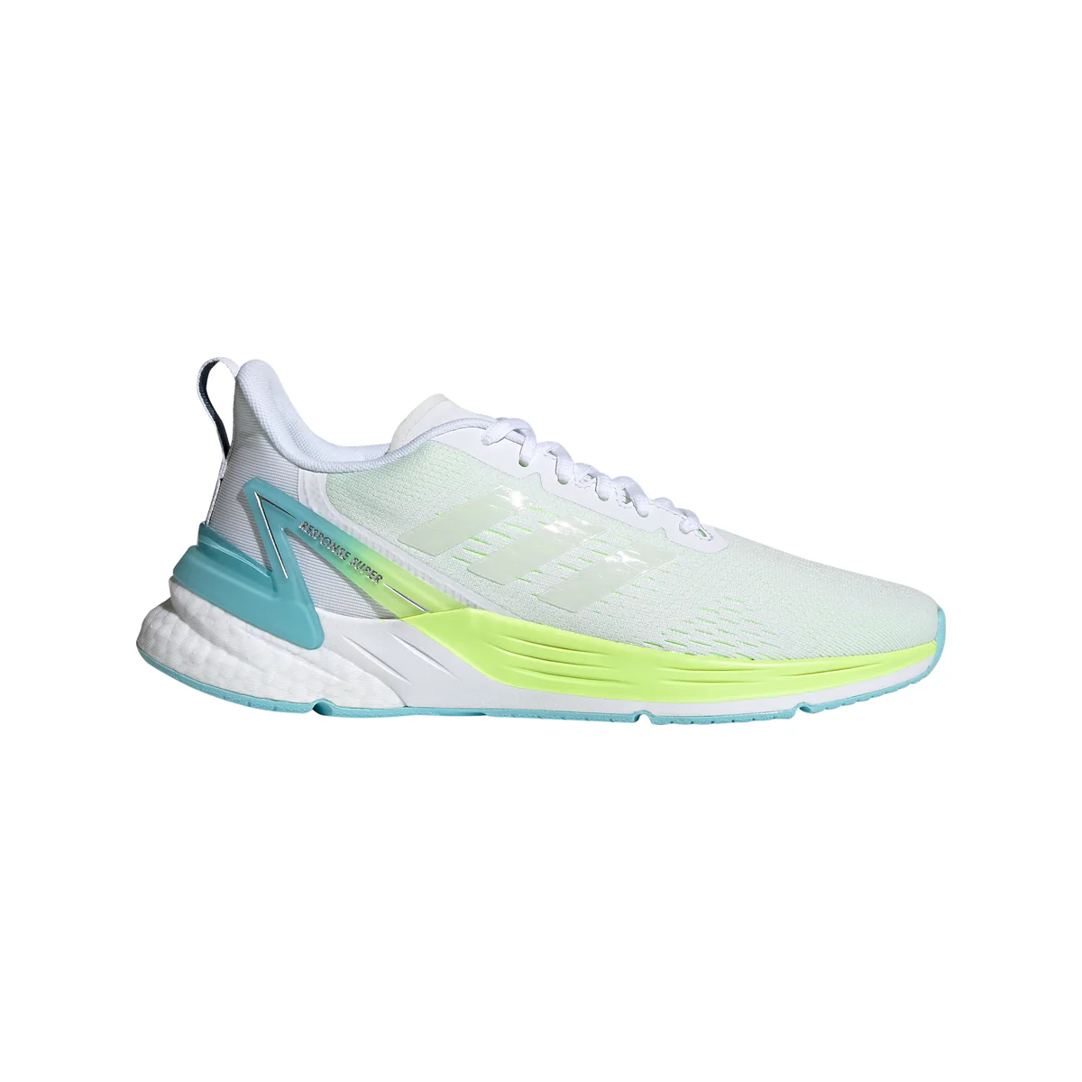 Scarpe da running bianche in tessuto mesh con soletta in EVA adibouncy e intersuola Boost adidas Res