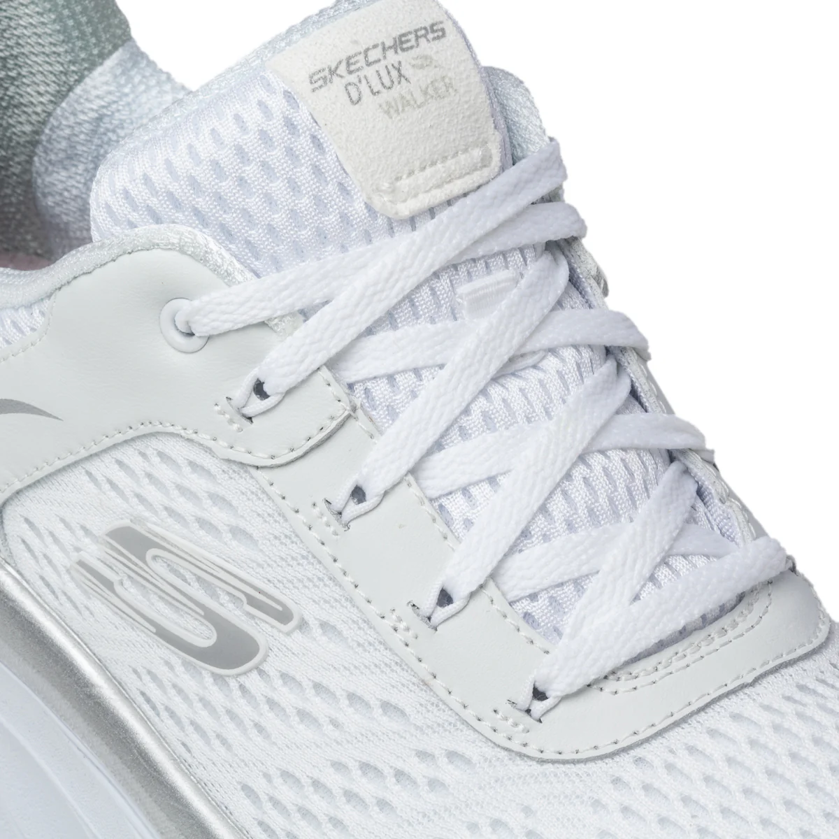 Scarpe da running bianche in tessuto mesh con soletta Memory Foam Skechers D'Lux Walker - Image 6