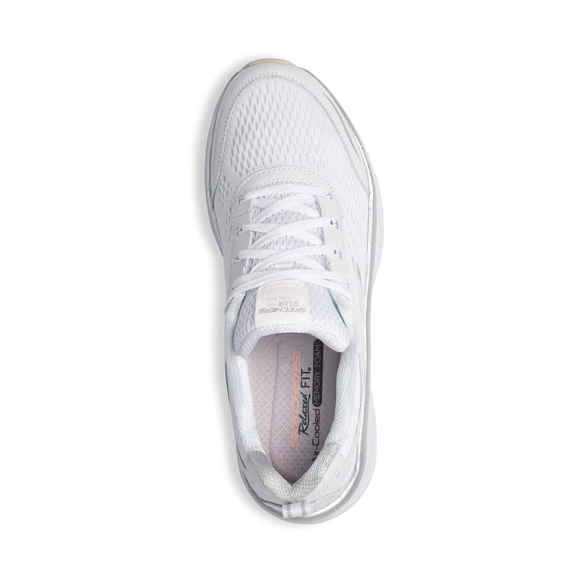 Scarpe da running bianche in tessuto mesh con soletta Memory Foam Skechers D'Lux Walker - Image 8