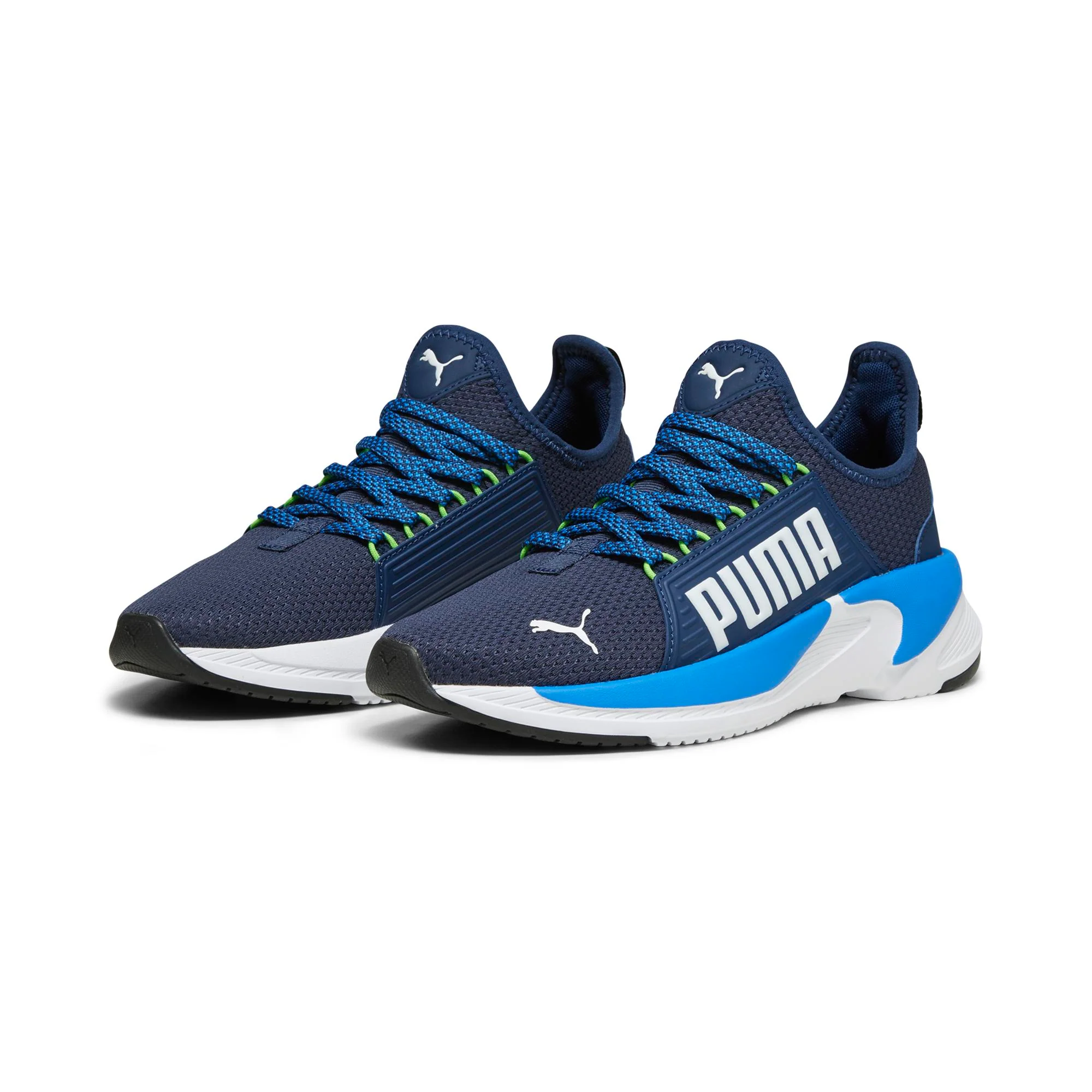 Scarpe da running blu da ragazzo con logo laterale Puma Softride Premier Jr