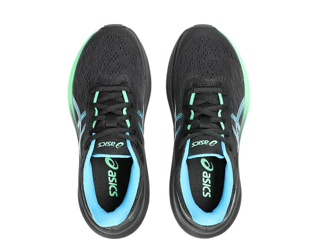 Scarpe da running da ragazzo nere e verde con logo Asics con Tecnologia GEL sul tallone - Image 3