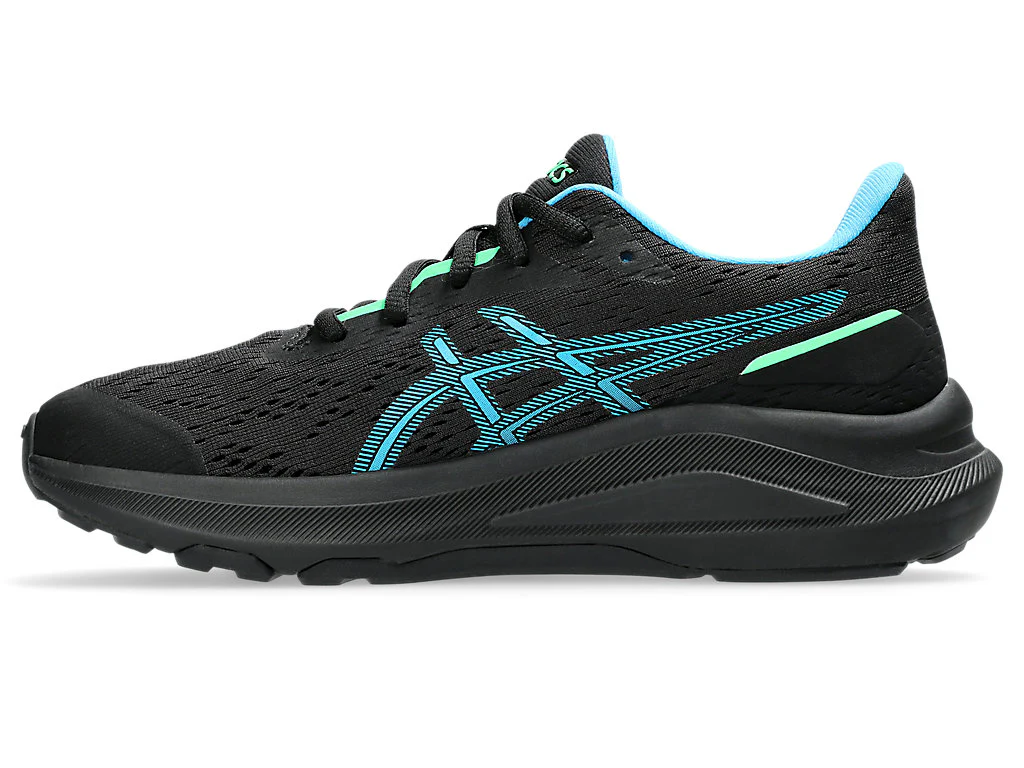 Scarpe da running da ragazzo nere e verde con logo Asics con Tecnologia GEL sul tallone - Image 4