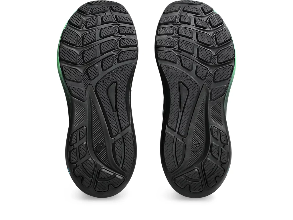 Scarpe da running da ragazzo nere e verde con logo Asics con Tecnologia GEL sul tallone - Image 7