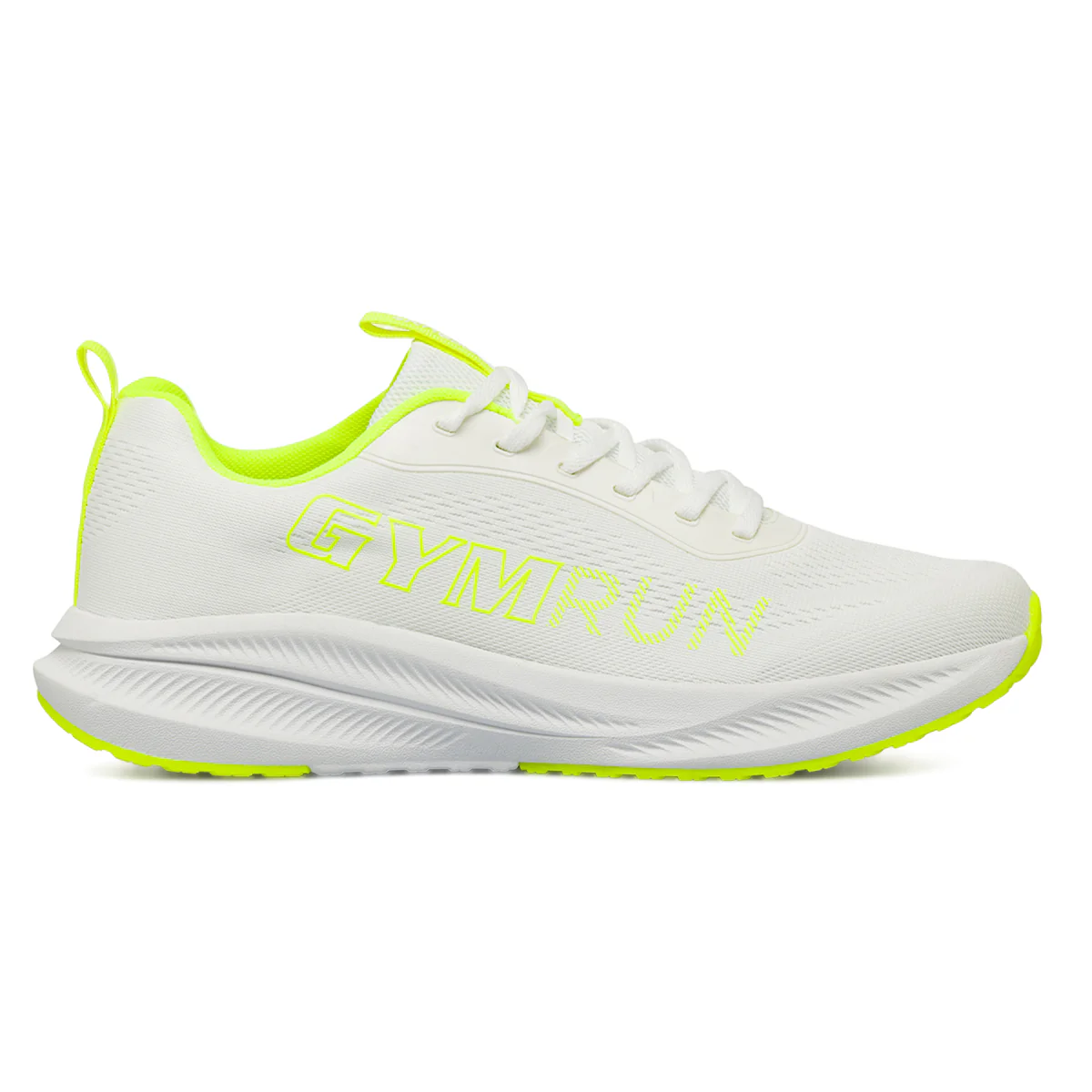 Scarpe da running da uomo bianche con dettagli giallo fluo GymRun