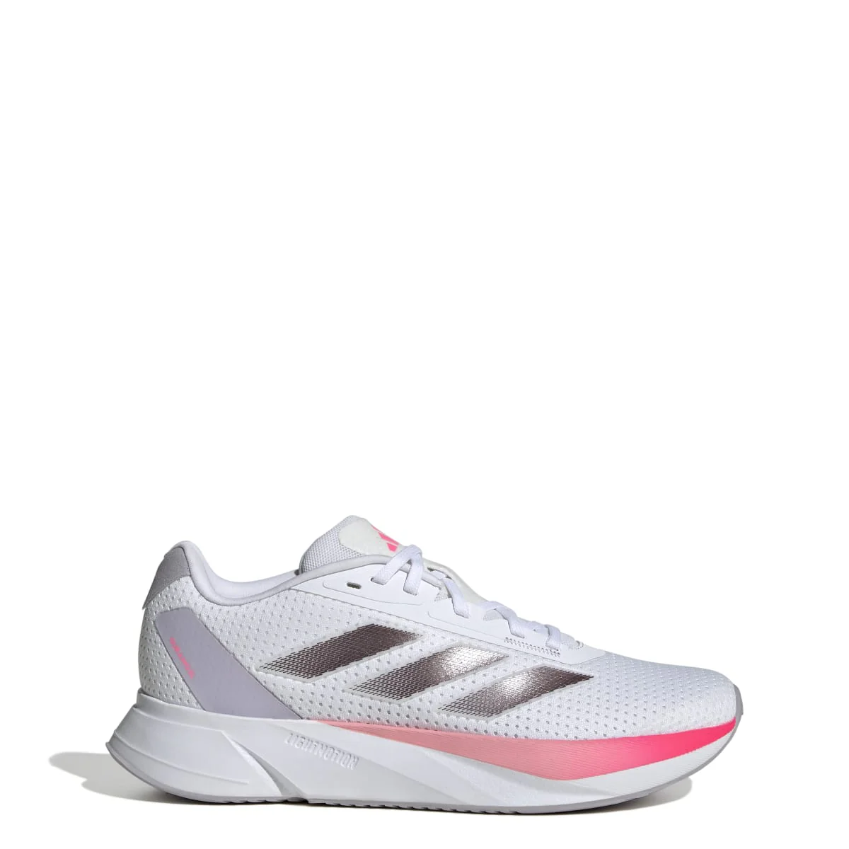 Scarpe da running donna bianche con dettagli rosa e argento adidas Duramo SL - Image 3