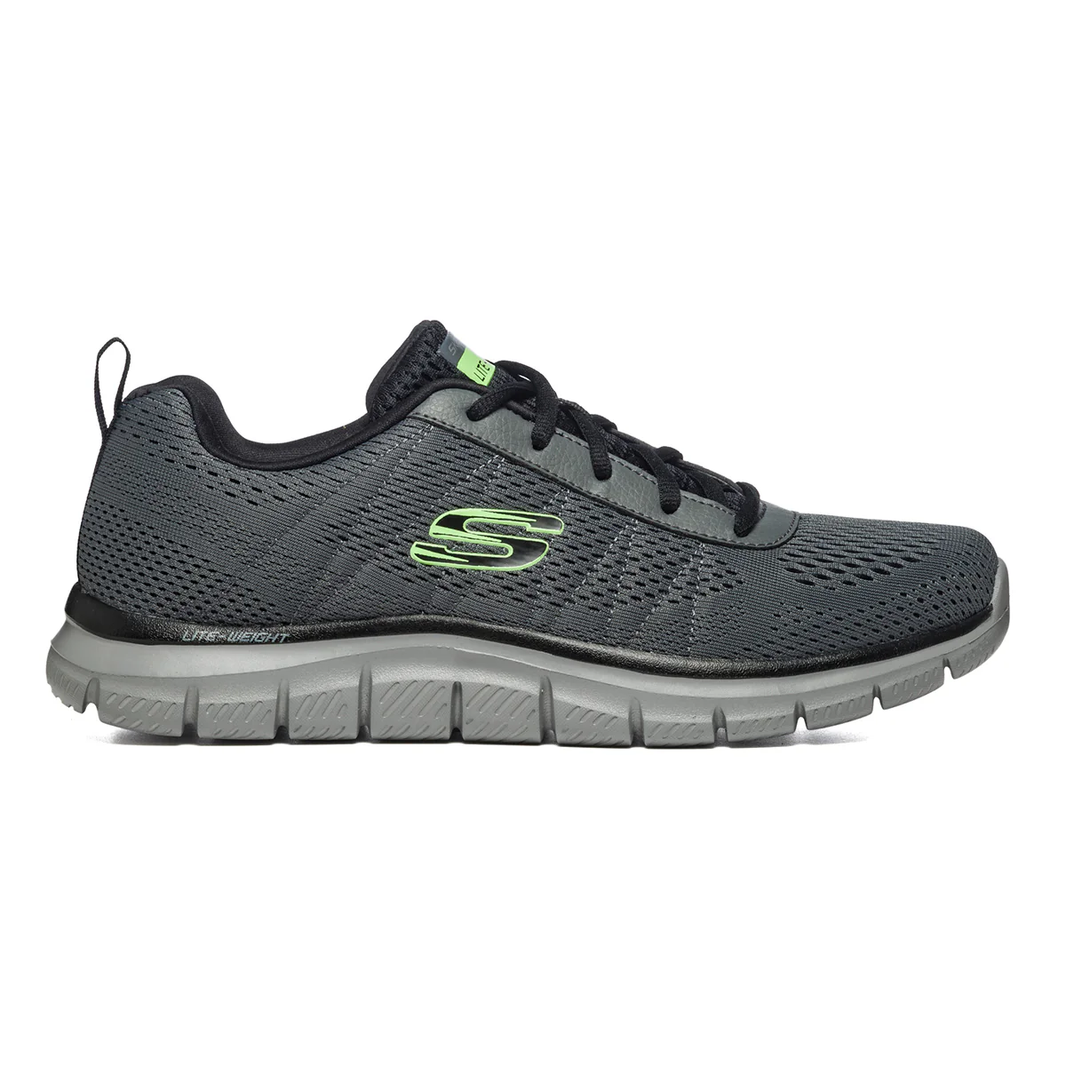 Scarpe da running grigie con logo laterale Skechers Track