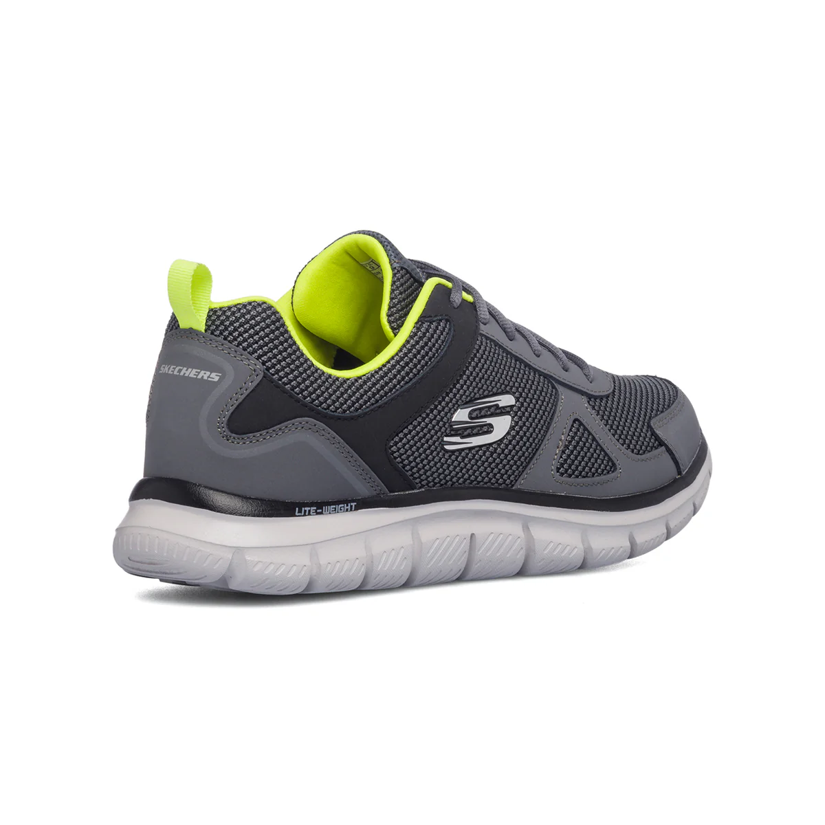 Scarpe da running grigie con sottopiede Memoy Foam e suola Lite-Weight Skechers Track - Image 3