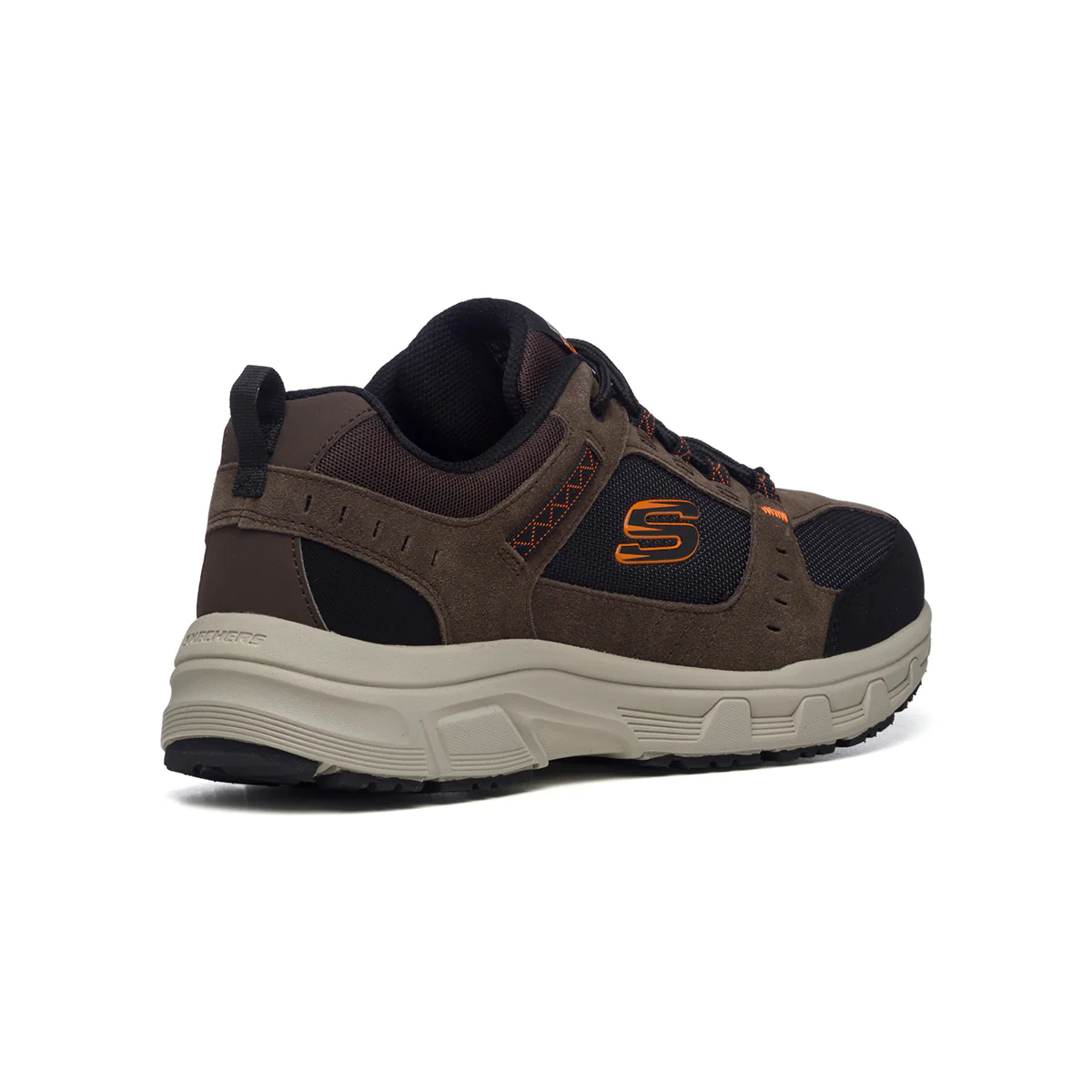 Scarpe da running marrone in pelle e tessuto mesh con soletta Memory Foam Skechers Oak Canyon - Image 3