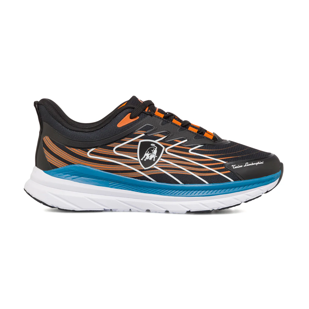 Scarpe da running nere da Uomo con dettagli arancioni Tonino Lamborghini
