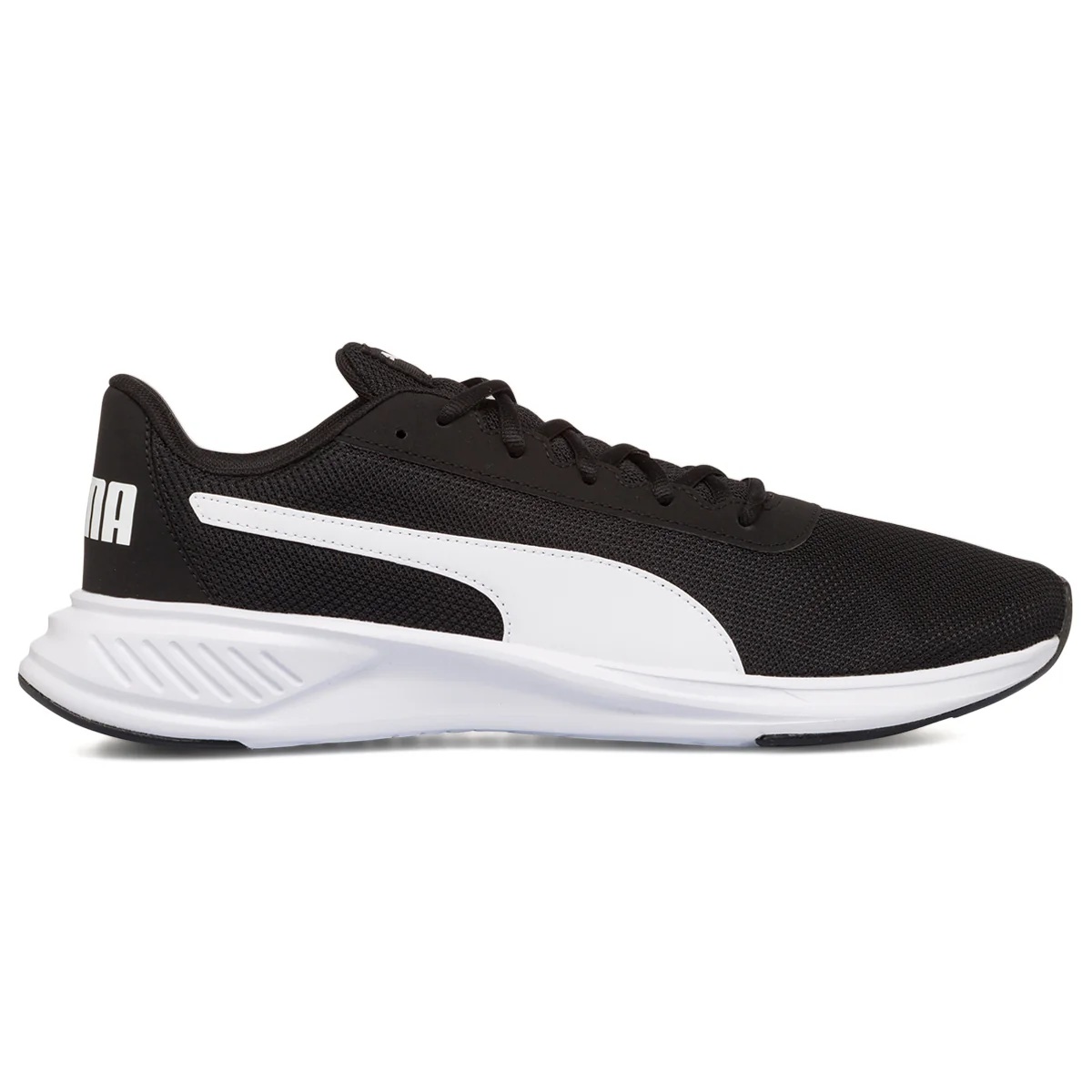 Scarpe da running nere da uomo con striscia bianca laterale Puma Night Runner v2