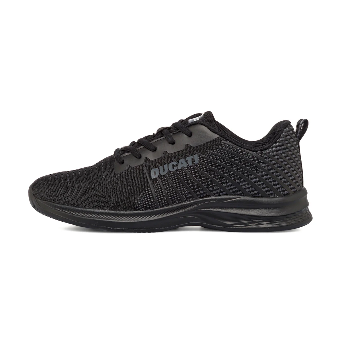 Scarpe da running nere da Uomo in tessuto traspirante con logo Ducati