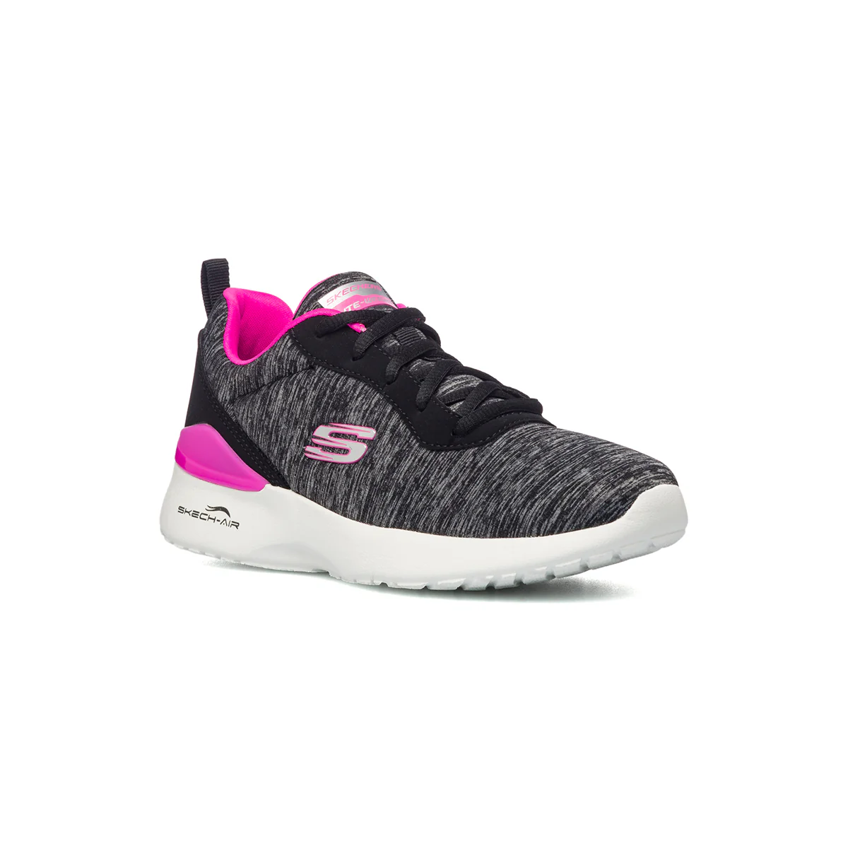 Scarpe da running nere e fucsia in mesh con soletta Memory Foam Skechers Skech-Air Dynamight - Image 2