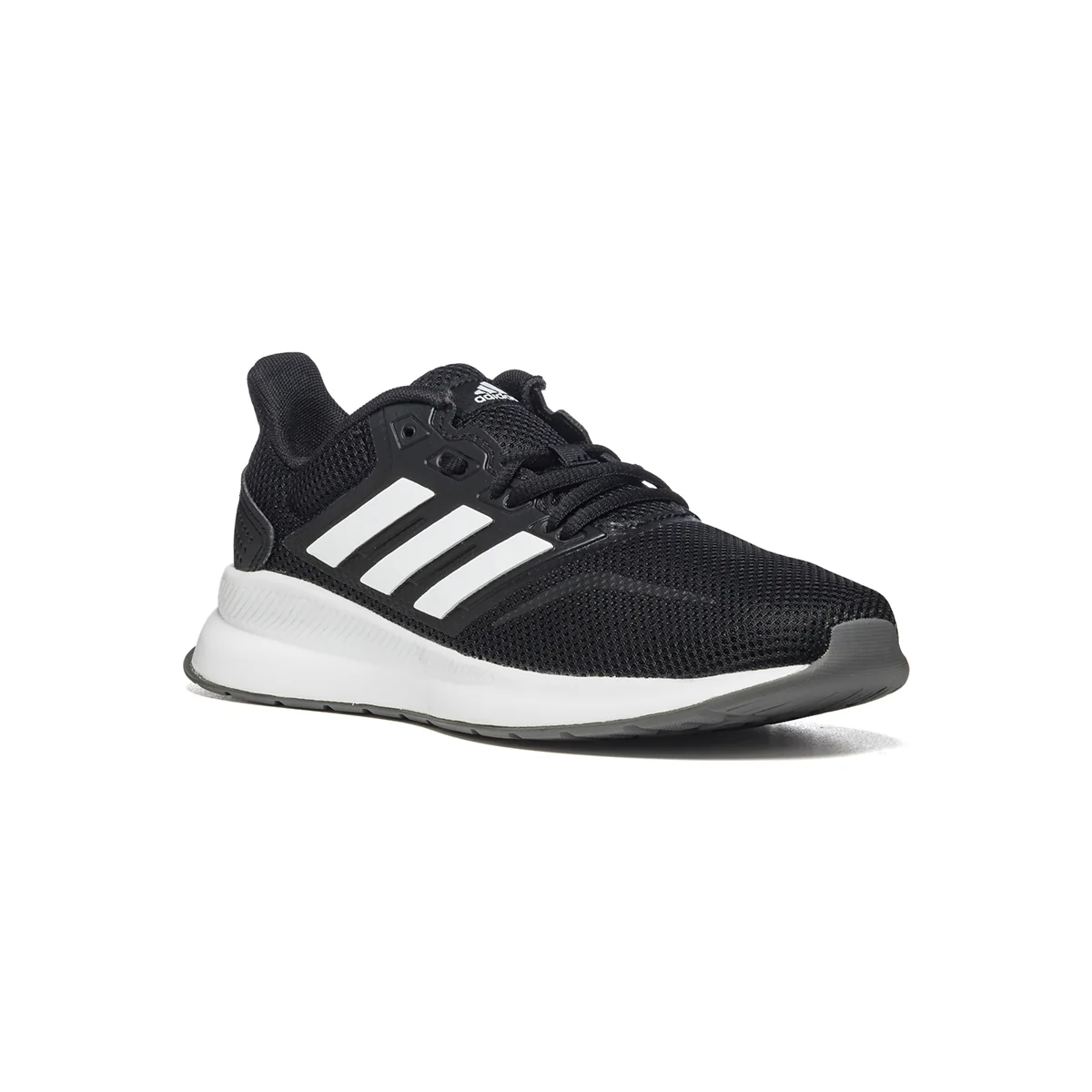Scarpe da running nere in tessuto mesh con strisce a contrasto adidas Runfalcon - Image 2