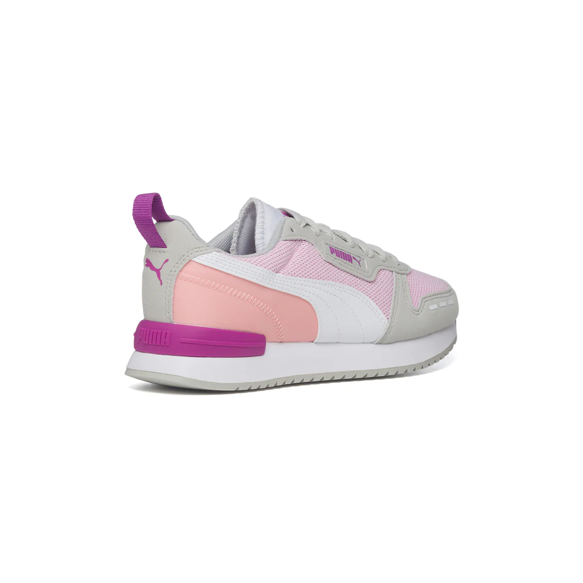 Sneakers rosa e grigie con striscia laterale a contrasto Puma R78 - Image 3