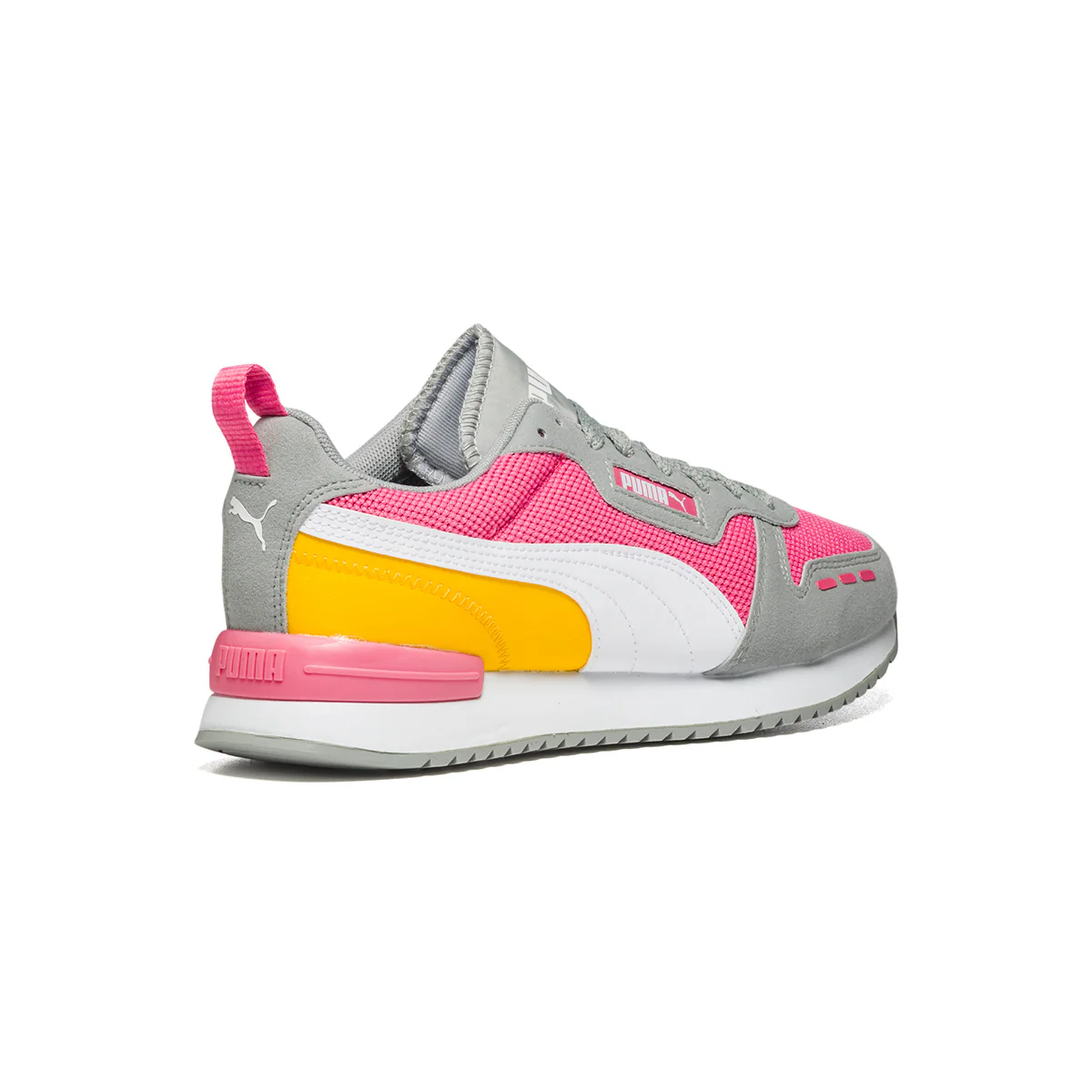 Sneakers rosa, grigie e ocra con striscia Formstrip a contrasto Puma R78 - Image 3