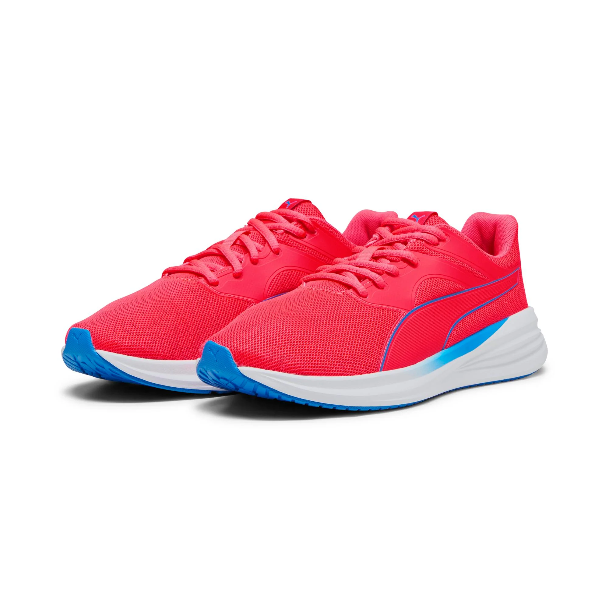 Scarpe da running rosse da donna in tessuto mesh Puma Transport