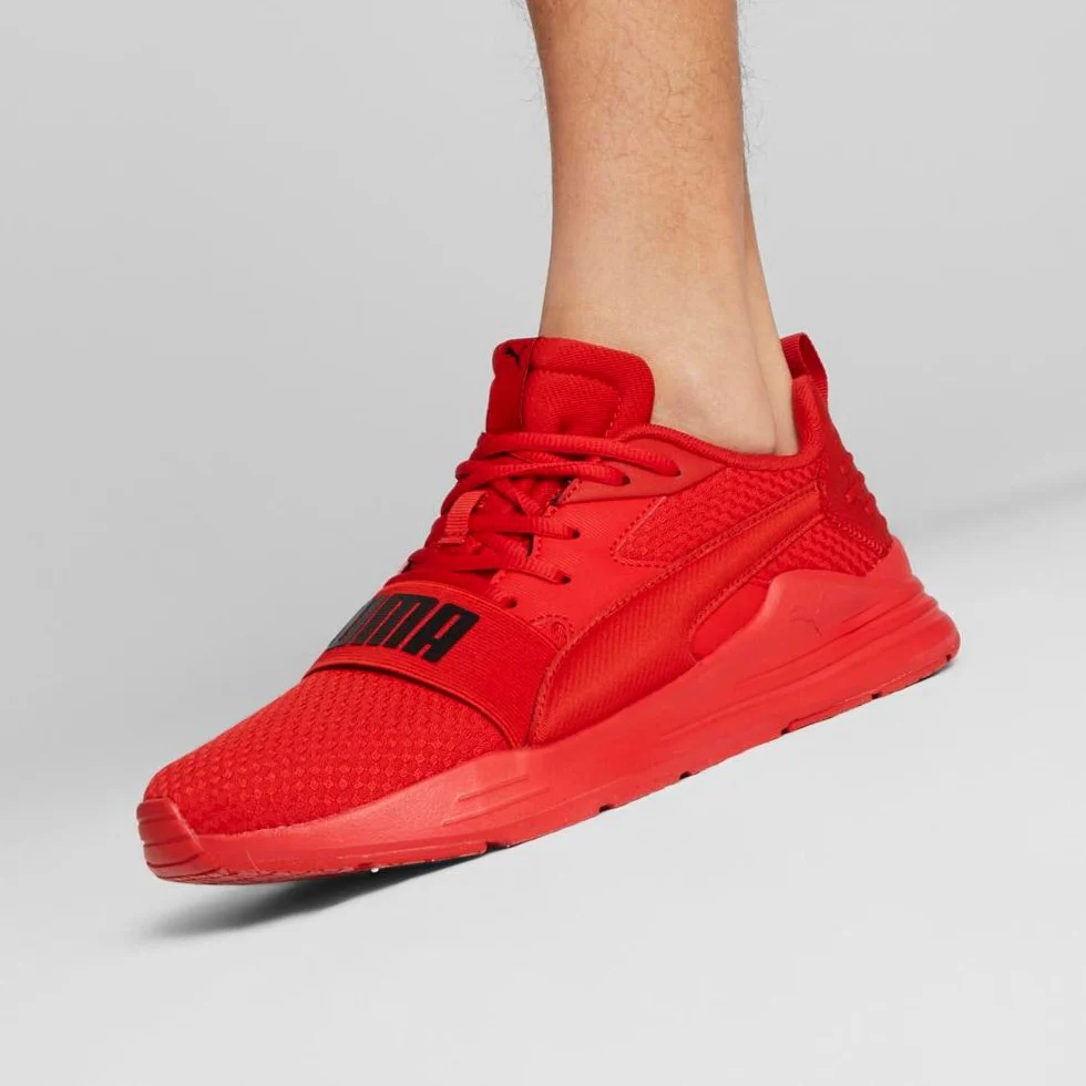Scarpe da running rosse da uomo con maxi-logo Puma Wired Run
