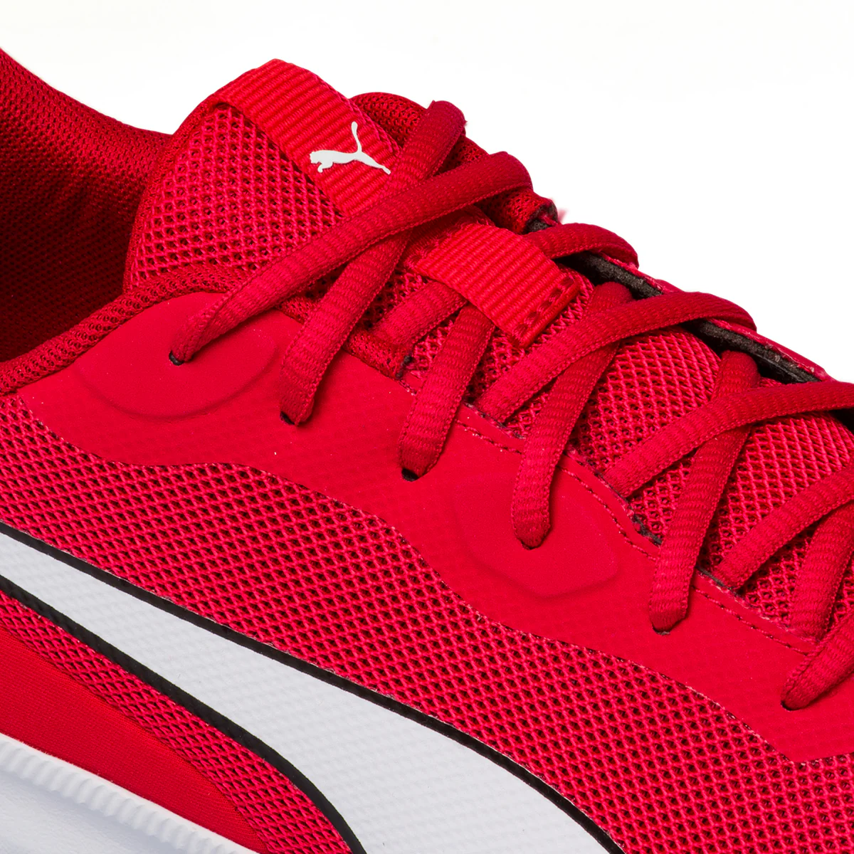 Scarpe da running rosse da uomo in tessuto mesh con ammortizzazione SoftFoam+ Puma Flyer Flex Knit - Image 6