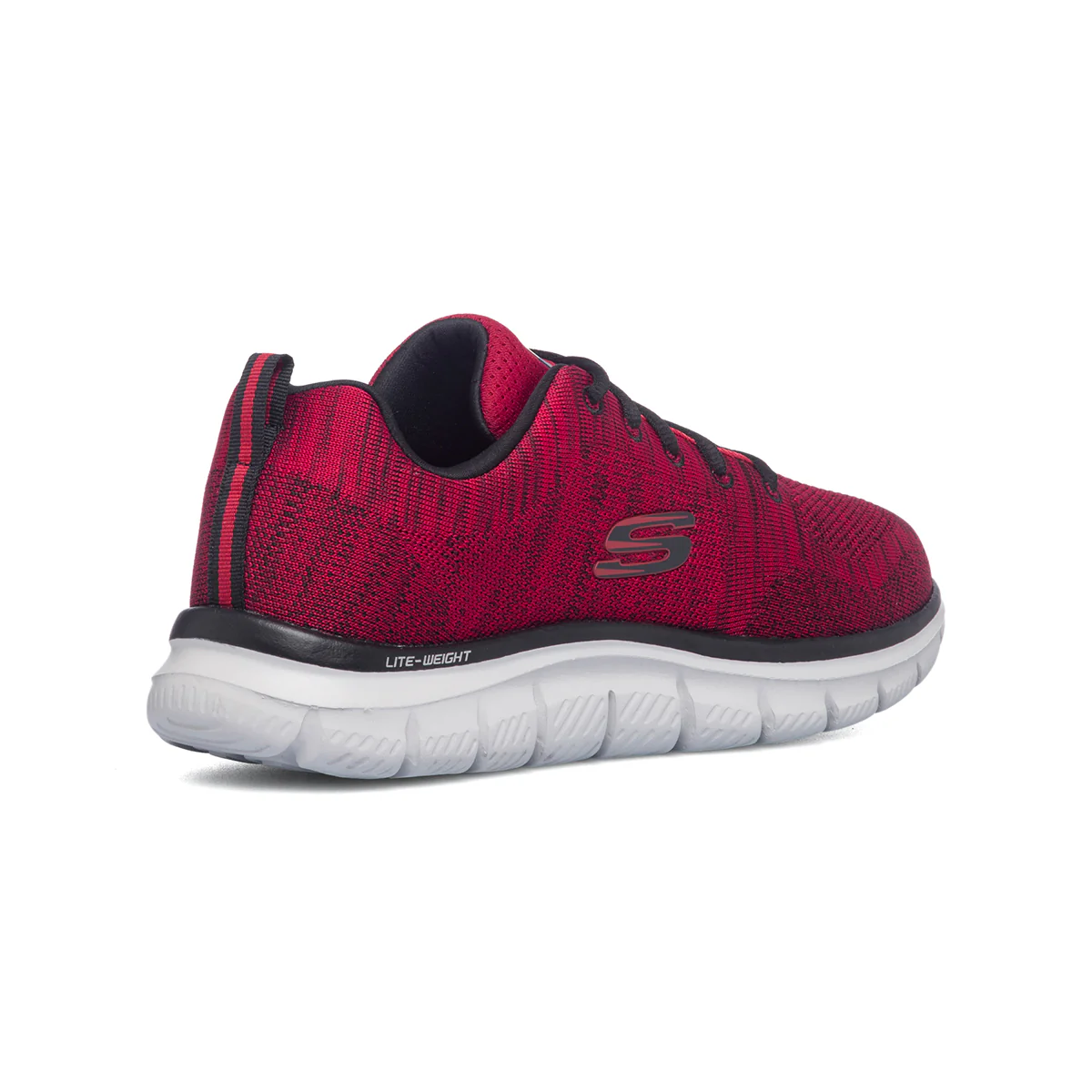 Scarpe da running rosse e nere con suola Memory Foam Skechers Track - Image 3