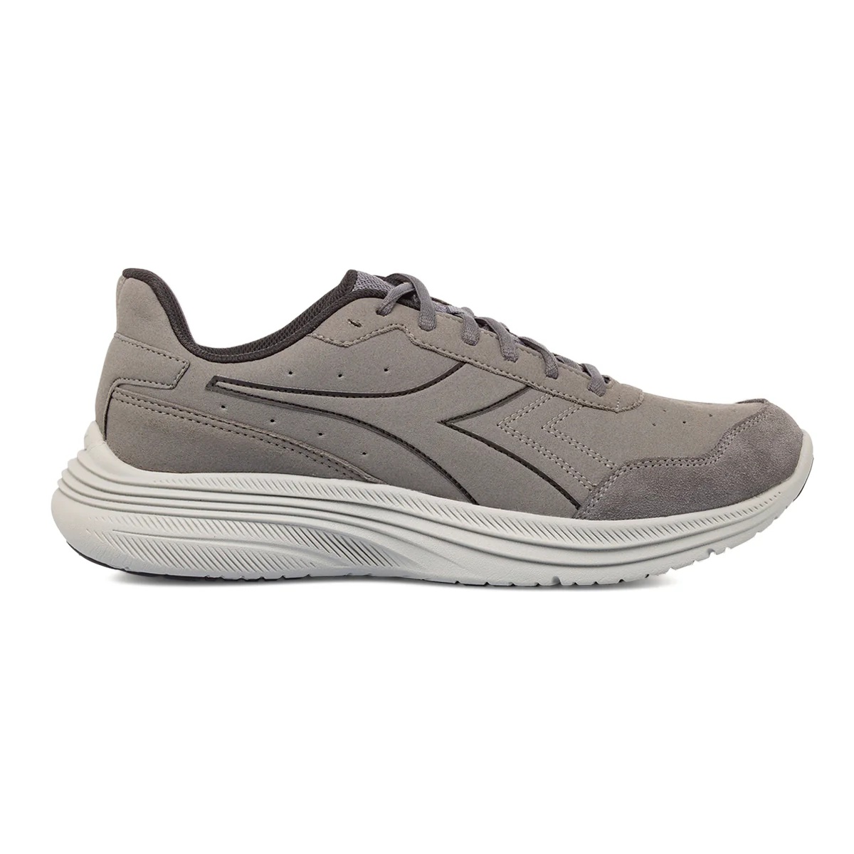 Scarpe da Running uomo grigie con tomaia effetto scamosciato Diadora