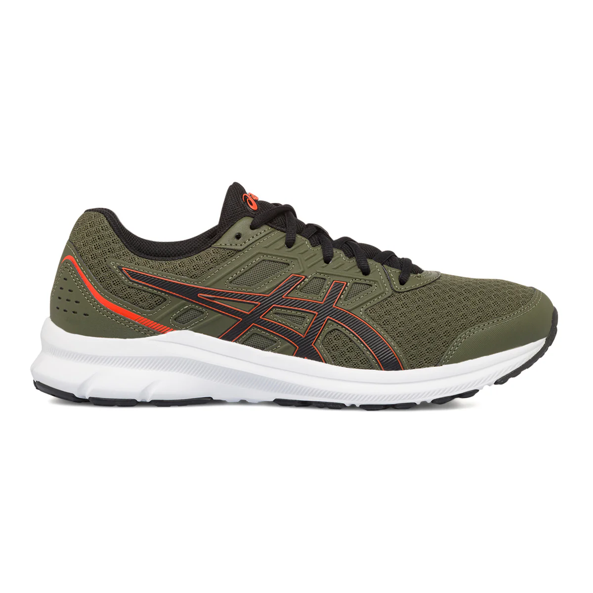 Scarpe da running verdi da uomo con dettagli in nero e arancione Asics Jolt 3