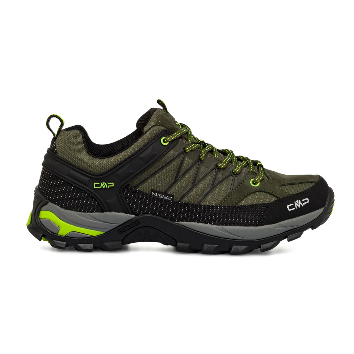 Scarpe da trekking verdi e nere da uomo waterproof CMP Rigel Low
