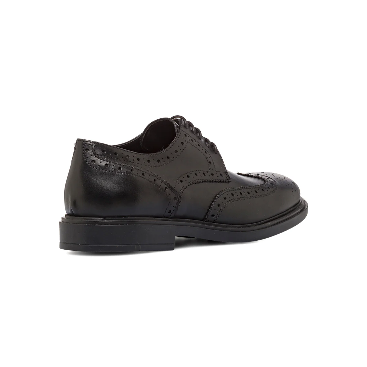 Scarpe da Uomo Derby Brogue in Pelle Nera con Lacci Primopiano - Image 3