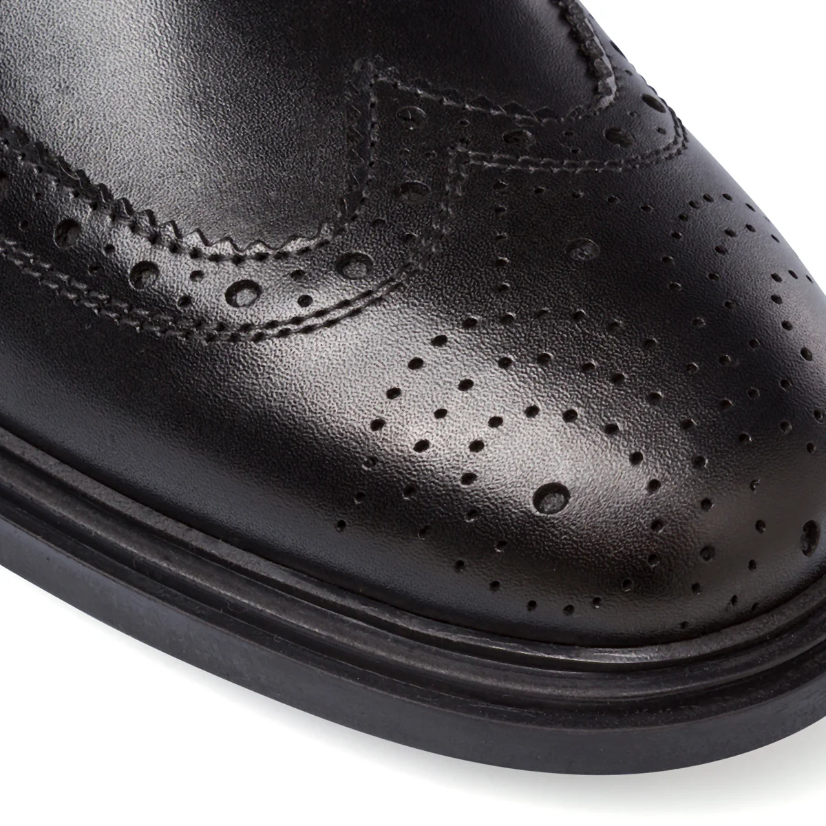 Scarpe da Uomo Derby Brogue in Pelle Nera con Lacci Primopiano - Image 4