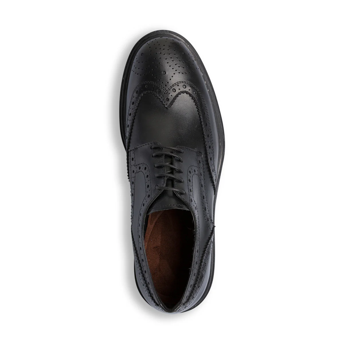 Scarpe da Uomo Derby Brogue in Pelle Nera con Lacci Primopiano - Image 5