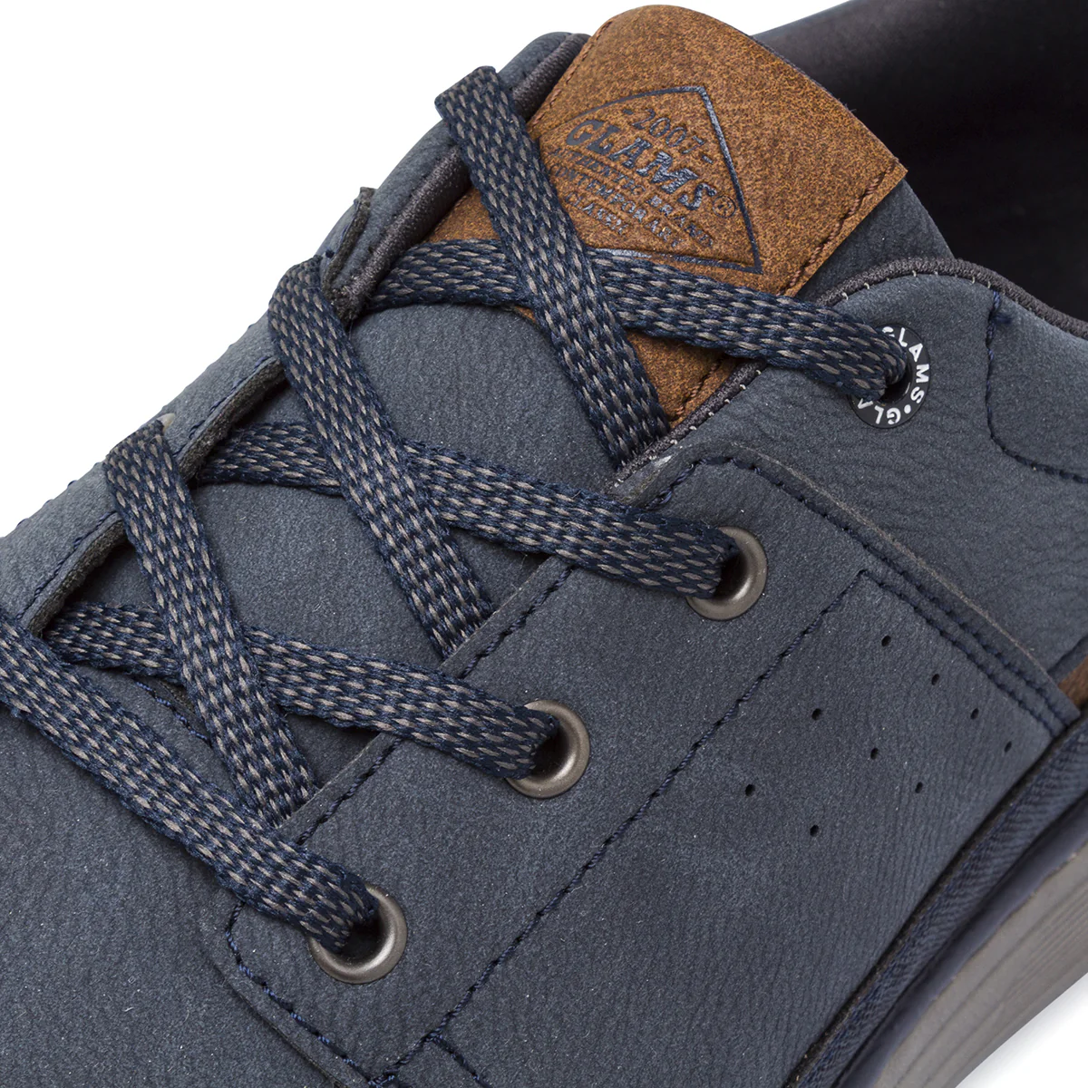 Scarpe eleganti blu da Uomo con inserti marroni Glams - Image 4