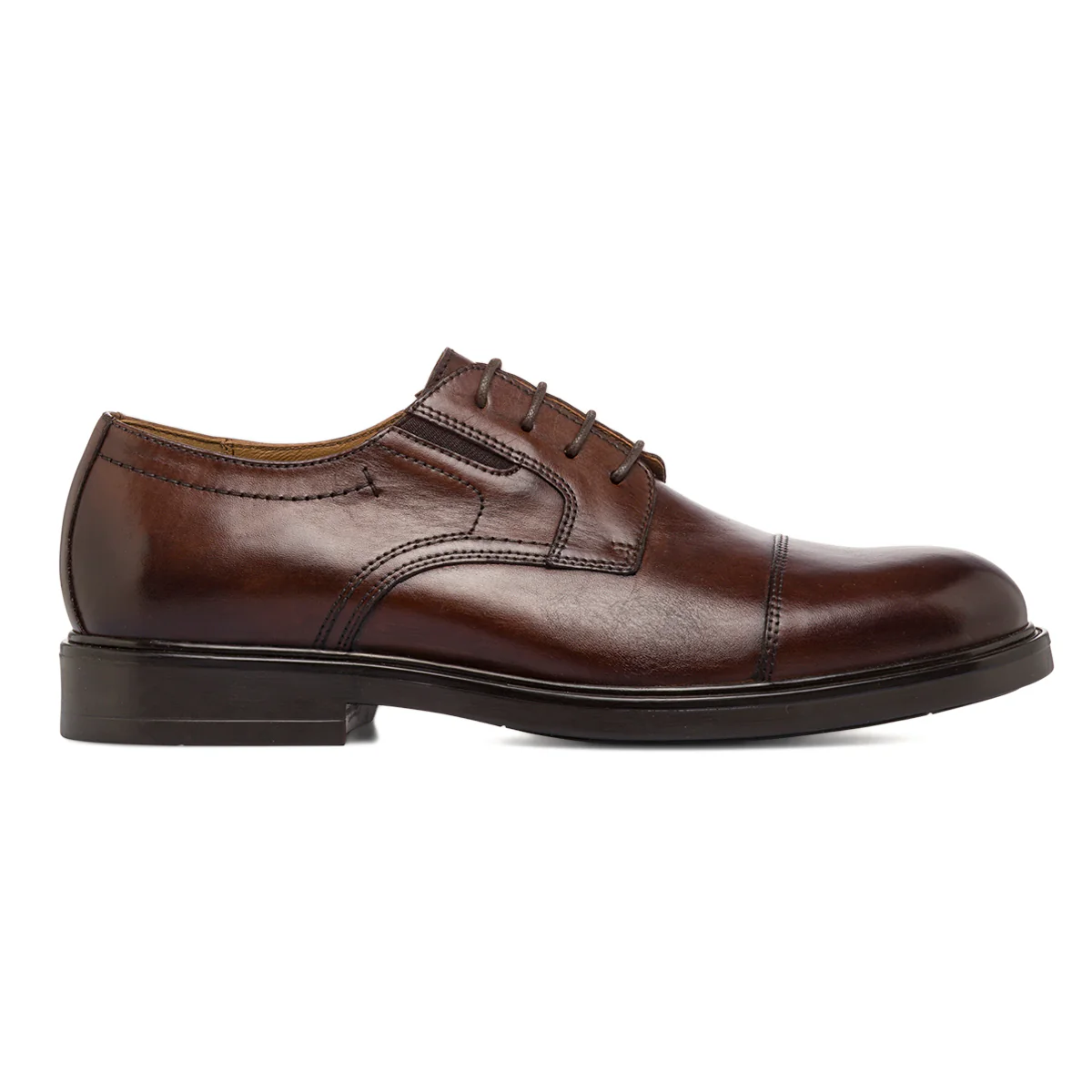 Scarpe Eleganti da Uomo in Pelle Marrone con Allacciatura Derby Primopiano