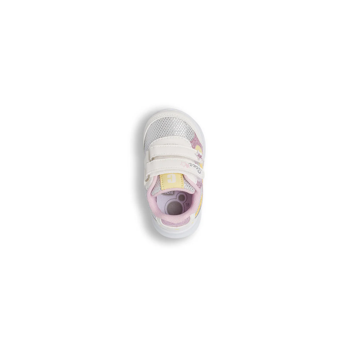 Scarpe Primi Passi Bambina Bianche con glitter rosa e stelle Chicco - Image 5