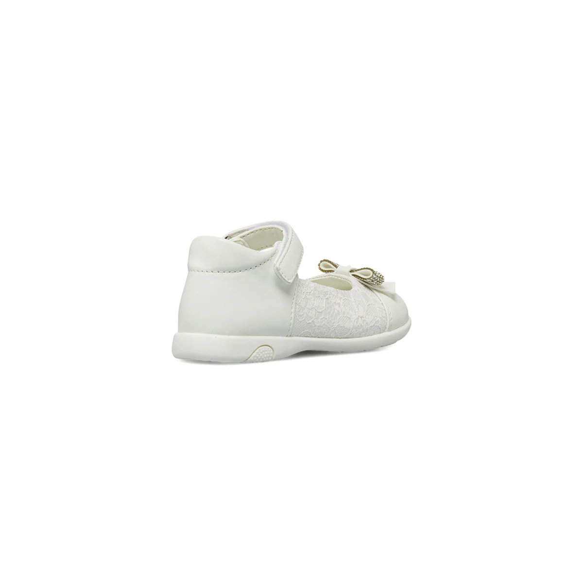 Scarpe primi passi Bambina bianche con pizzo e strass Le scarpe di Alice - Image 3