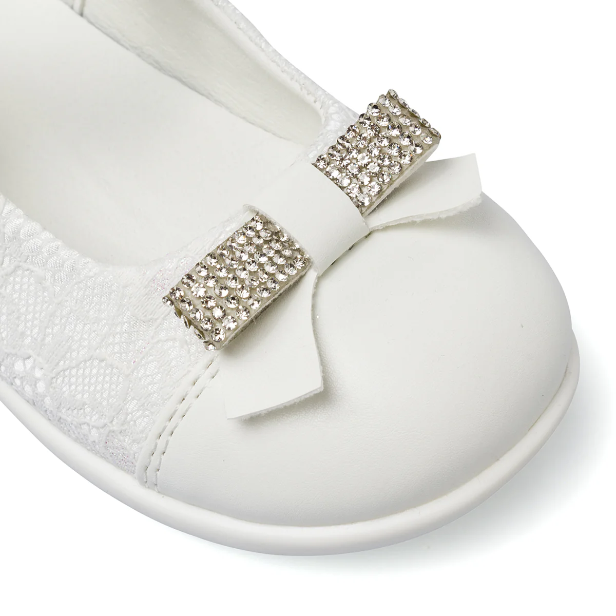 Scarpe primi passi Bambina bianche con pizzo e strass Le scarpe di Alice - Image 5